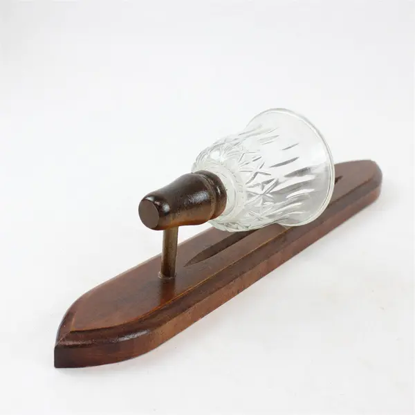 Set of 2 Vintage Homco Wooden Candle Sconces with Clear Glass Candle Holders