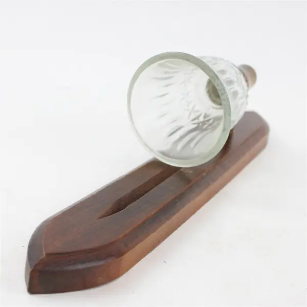 Set of 2 Vintage Homco Wooden Candle Sconces with Clear Glass Candle Holders