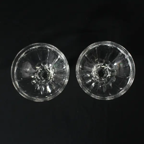 2 Heisey Clear  Glass Narrow Flute 393 Champagne Glasses 5"