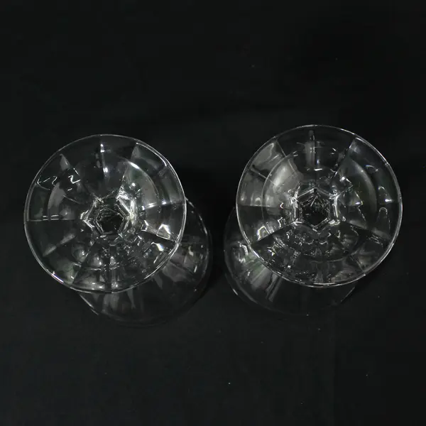 2 Heisey Clear  Glass Narrow Flute 393 Champagne Glasses 5"