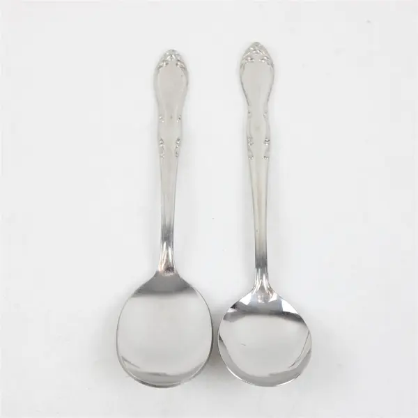 Lot of 2 Oneida Homestead Stainless  Sugar Spoon & Round Bowl Soup Spoon