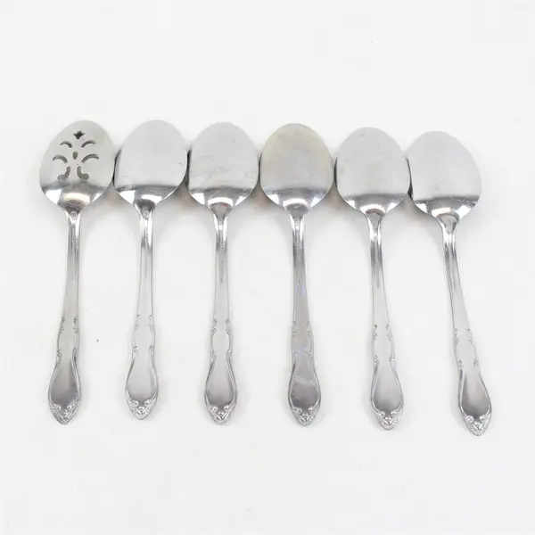 Lot of 6 Oneida Homestead Stainless 5 Tablespoons & 1 Pierced Tablespoon