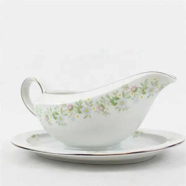 Johann Haviland Forever Spring Pattern Gravy Boat with Attached Underplate