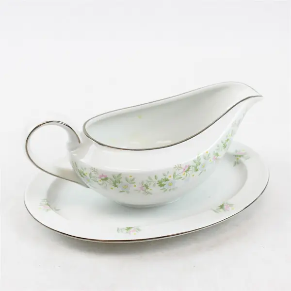Johann Haviland Forever Spring Pattern Gravy Boat with Attached Underplate