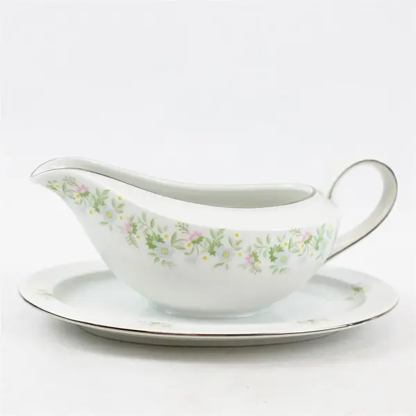 Johann Haviland Forever Spring Pattern Gravy Boat with Attached Underplate