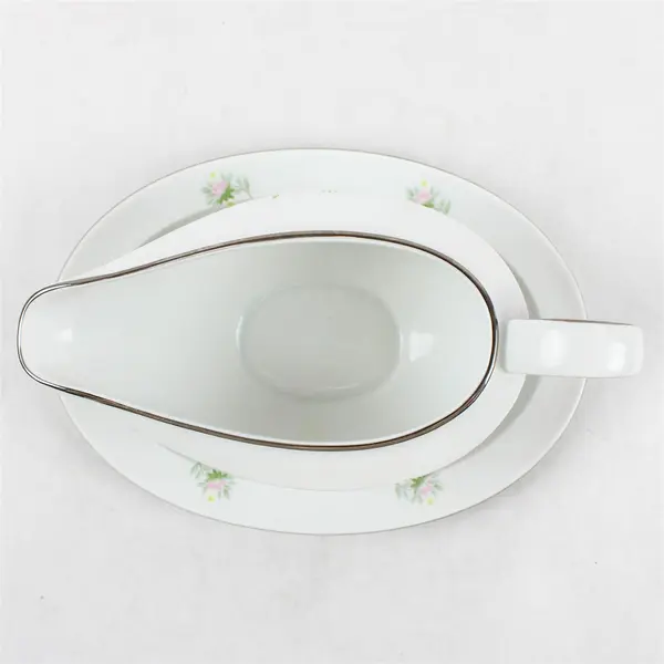Johann Haviland Forever Spring Pattern Gravy Boat with Attached Underplate