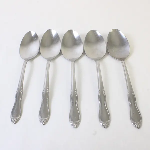 Lot of 5 Oneida Homestead Stainless Place/Oval Soup Spoons