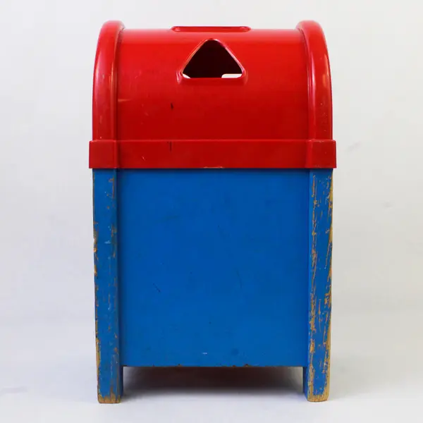 Vintage 1950's Playskool Postal Station Wooden Mailbox - Blocks Included