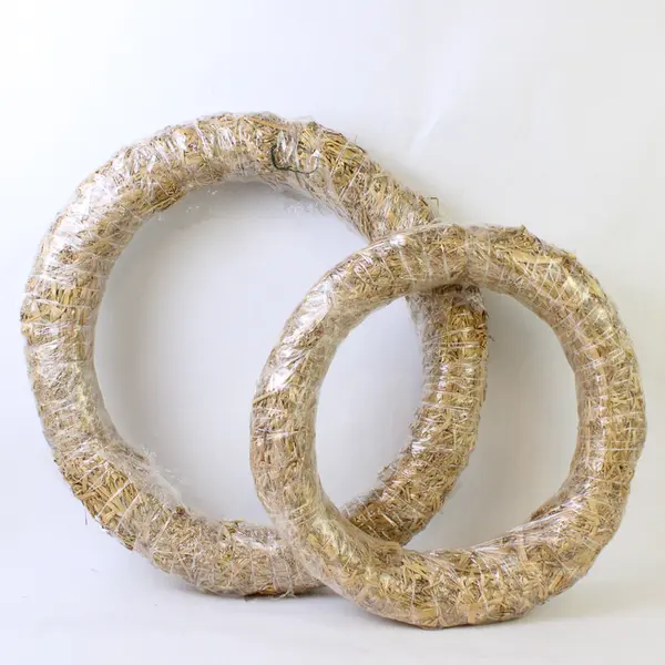 Lot of 2 Straw Wreaths Seasonal Autumn Craft Decor 14" & 19"