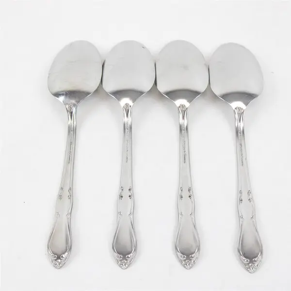 Lot of 4 Oneida Homestead Stainless Place/Oval Soup Spoons
