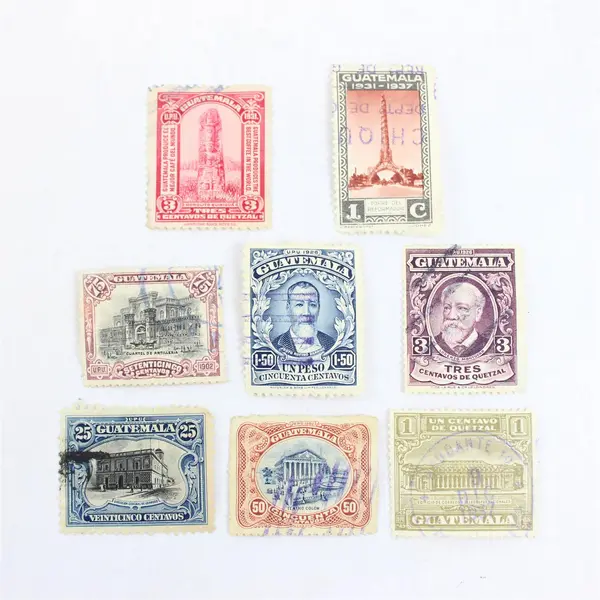 Lot Of 8 Guatemala Mixed Centavos Stamps Used 1890s to 1930s