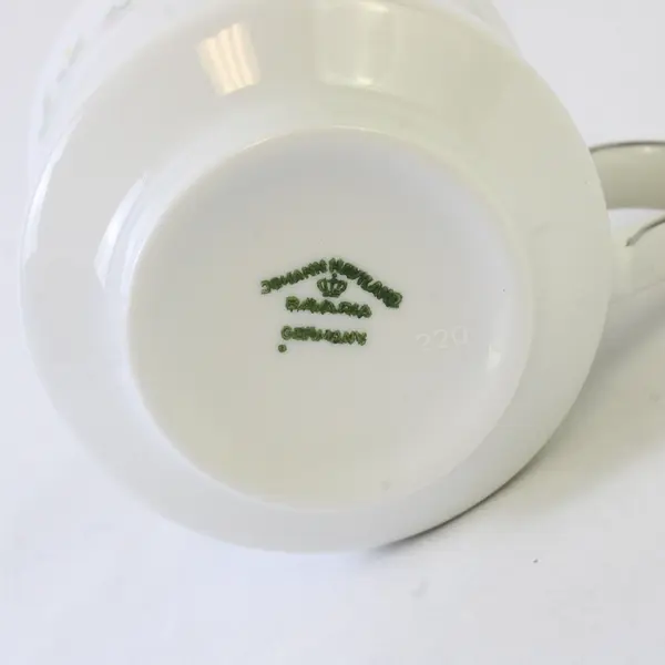 Lot Of 2 Johann Haviland Forever Spring Pattern Silver Trim Footed Cup 3.25"