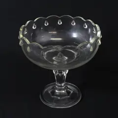 Vintage 1960s Indiana Glass Clear Teardrop Compote  7.75"