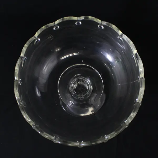Vintage 1960s Indiana Glass Clear Teardrop Compote  7.75"