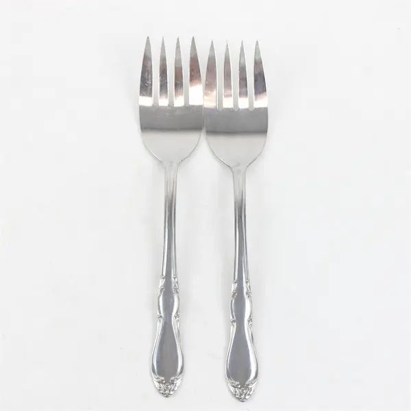 Set of 2 Oneida Homestead Stainless Small Solid Cold Meat Serving Forks