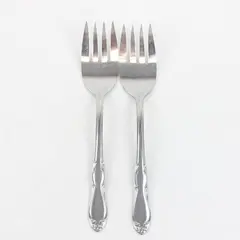 Set of 2 Oneida Homestead Stainless Small Solid Cold Meat Serving Forks