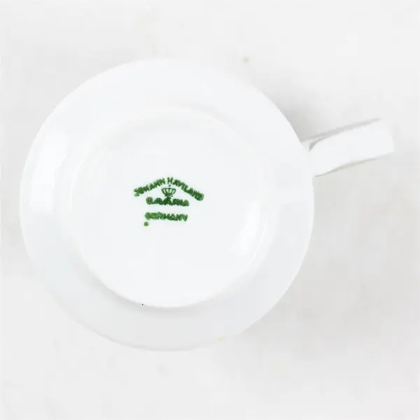 Lot Of 3 Johann Haviland Forever Spring Pattern Silver Trim Footed Cup 3.25"