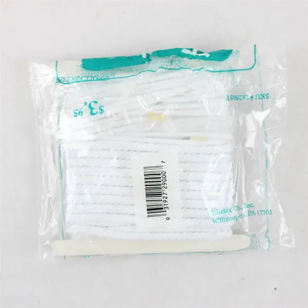 Pk. of Trimtex Cable Cord Size 150, 3/16"Wx10 Yds., White 