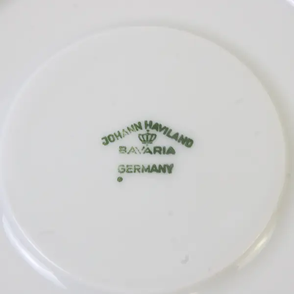 Lot Of 5 Johann Haviland Forever Spring Pattern Silver Trim Saucers 6.25"