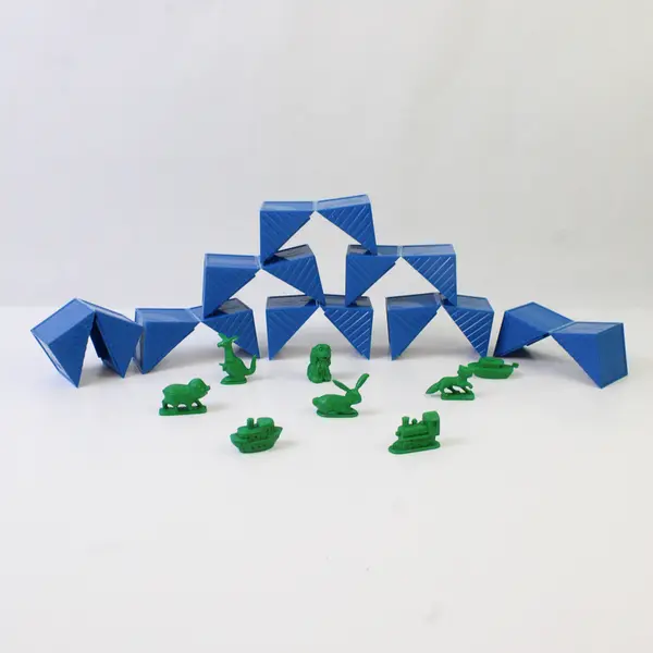 Vintage Tupperware Toys 1970s Busy Blocks 26 Blocks w/Complete Figure Set