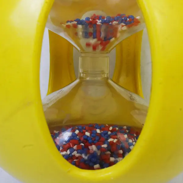 1970s Vintage Infant PLAYSKOOL Toy Magic Yellow Hourglass Ball