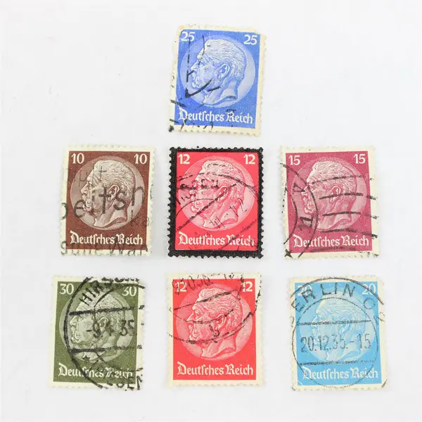Lot Of 7 Germany Hindenburg Medaillon 10/12/15/20/25/30pf Stamps 