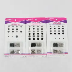 Lot of 3 Packs Allary Fastener Kits: Snap & Hook 'n Eye Closures, New 
