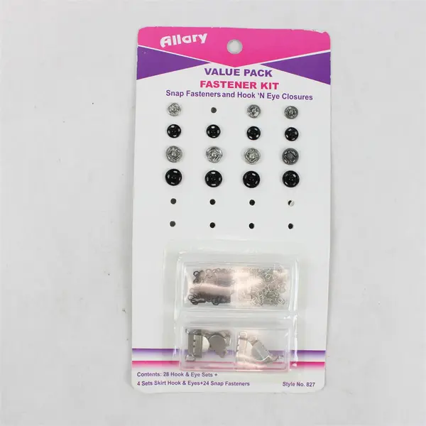 Lot of 3 Packs Allary Fastener Kits: Snap & Hook 'n Eye Closures, New 