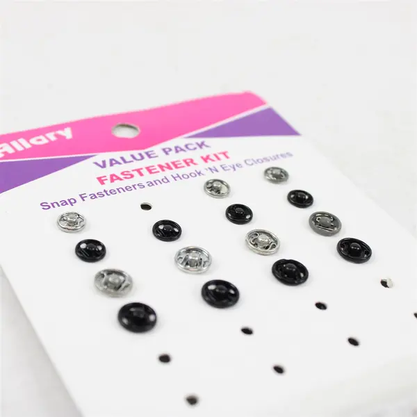 Lot of 3 Packs Allary Fastener Kits: Snap & Hook 'n Eye Closures, New 