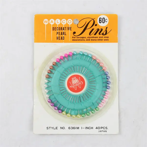 Pack of WALCO Decorative Pearl Head Pins Style #636IM 1", 40 Pieces, New
