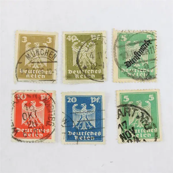 Lot Of 6 Germany Deutsches Reich Imperial Eagle Stamps Used