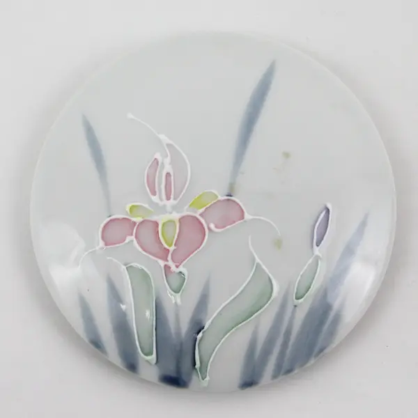 Vintage Otagiri Japan Floral  Lite Hand Painted Porcelain Trinket Box 