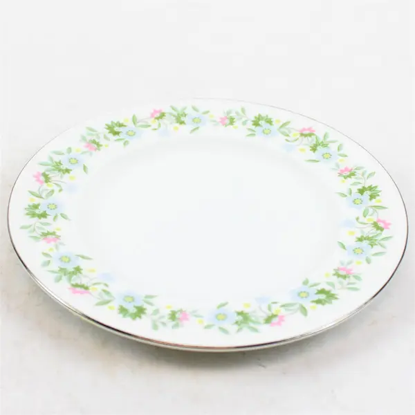 Lot Of 4 Johann Haviland Forever Spring Pattern Silver Trim Bread/ Butter 6.25"