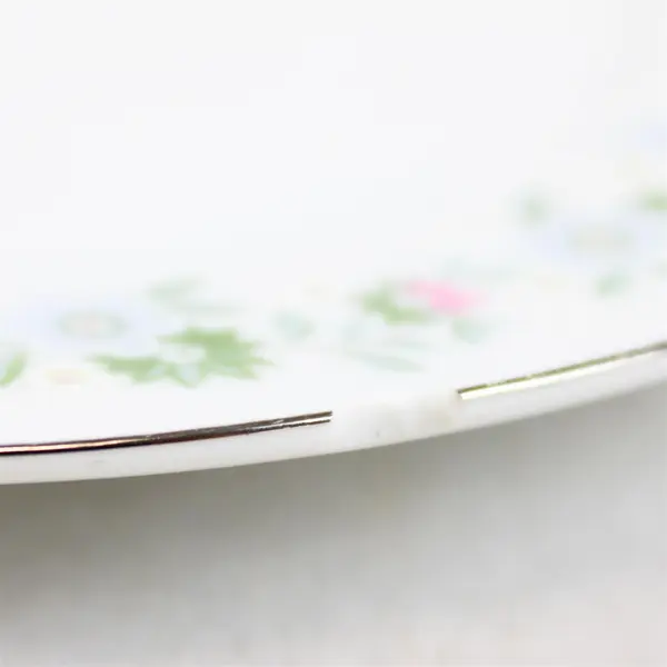 Lot Of 4 Johann Haviland Forever Spring Pattern Silver Trim Bread/ Butter 6.25"