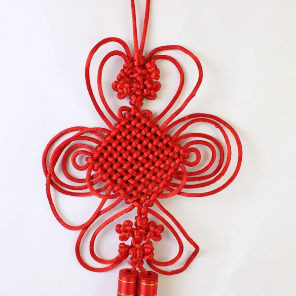 Unbranded Traditional Woven Red Chinese Knot Hanging Decor w/Tassles