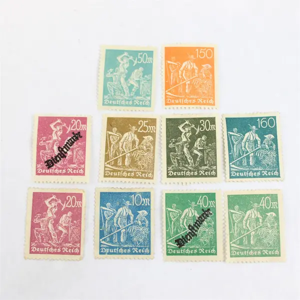 Lot Of 10 1920s Germany Worker Farmer 10/25/30/40/50/150/160 pf Stamps MH
