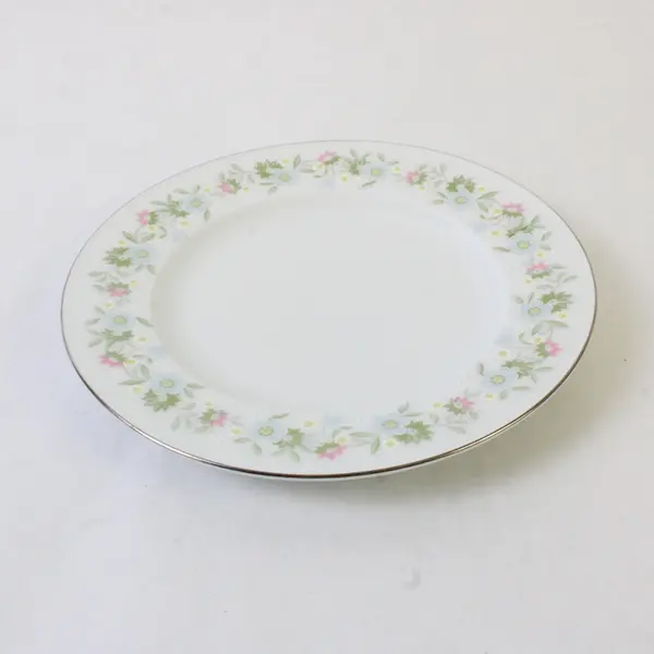 Lot Of 5 Johann Haviland Forever Spring Pattern Silver Trim Bread/ Butter 6.25"