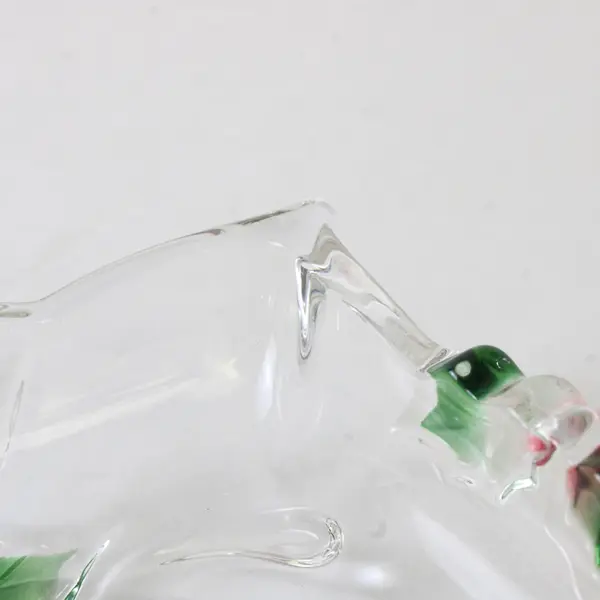 Celebrations by Mikasa Heart Shaped Poinsettia Dish Holiday Bloom 6.25” Glass