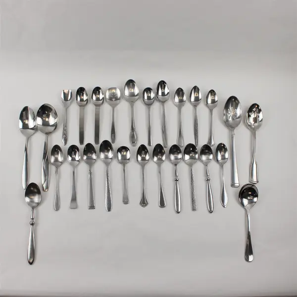 Mixed Lot of 27 Stainless Steel Spoons Event Flatware