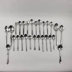 Mixed Lot of 27 Stainless Steel Spoons Event Flatware