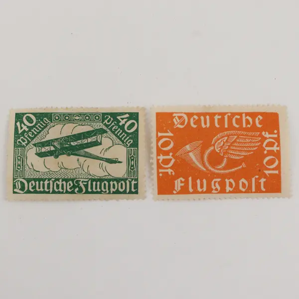 Lot Of 2 Germany Flugpost Airmail Stamps 1920s Mint Hinged