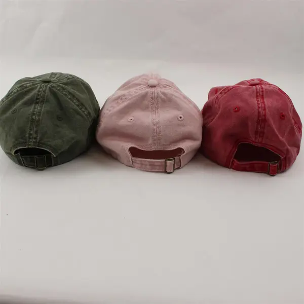 Lot of 3 Women's Cotton Baseball Caps Red Pink Green One Size