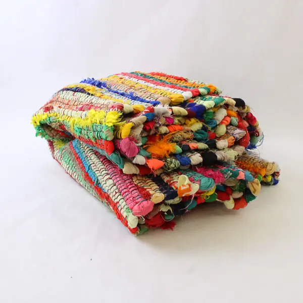 Chardin Home Hand Loom Cotton Runner 2' x 7' Multi-Colored Rug