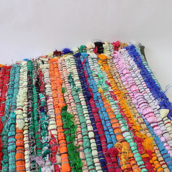 Chardin Home Hand Loom Cotton Runner 2' x 7' Multi-Colored Rug