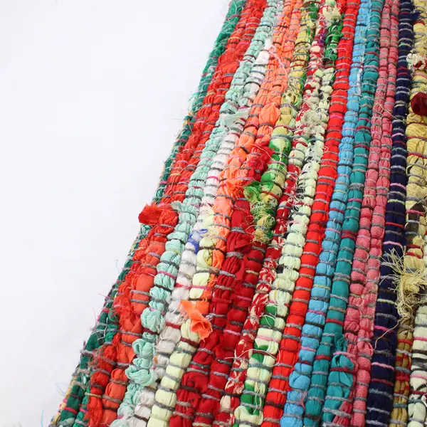 Chardin Home Hand Loom Cotton Runner 2' x 7' Multi-Colored Rug