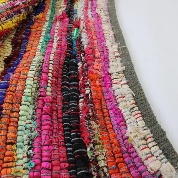 Chardin Home Hand Loom Cotton Runner 2' x 7' Multi-Colored Rug