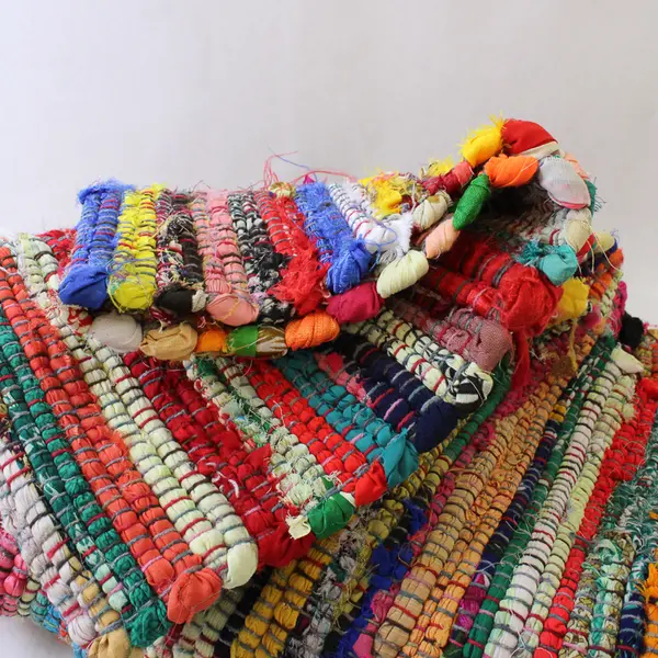 Chardin Home Hand Loom Cotton Runner 2' x 7' Multi-Colored Rug