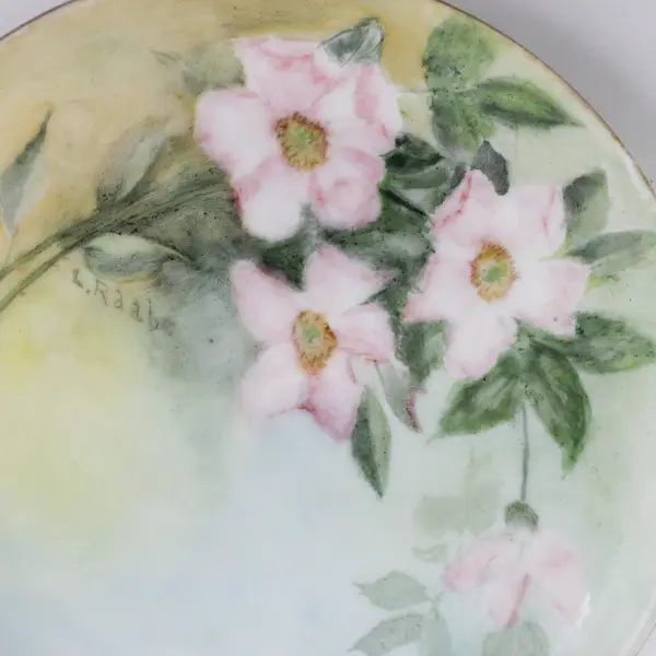 Haviland Hand Painted Wild Roses Plate Signed 6"