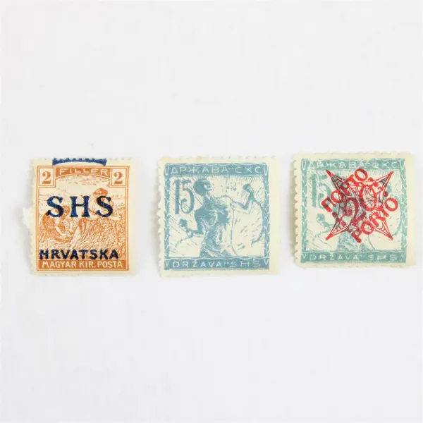 Lot Of 3 Yugoslavia SHS Stamps Used Post WWI Transition 
