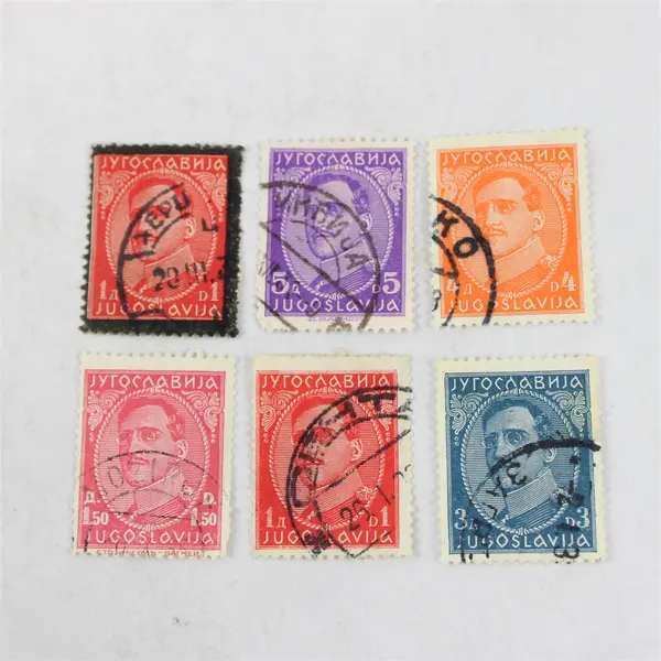 Lot Of 6 Yugoslavia King Alexander I Stamps 1930s Used